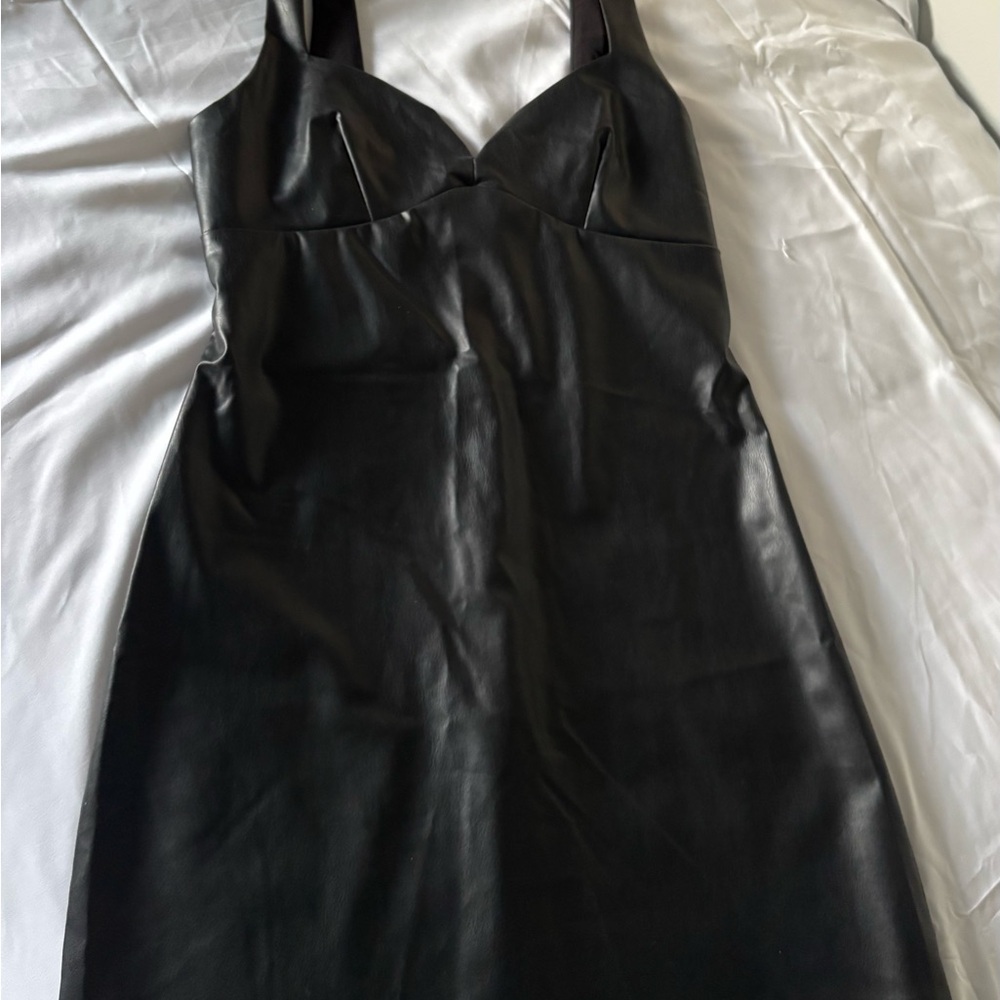 Zara Black Sheath Sweetheart Mini Dress